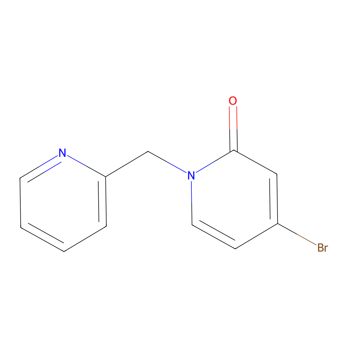 4-Bromo-1-(pyridin-2-ylmethyl)pyridin-2(1H)-one molecular structure, CAS 1823322-62-8