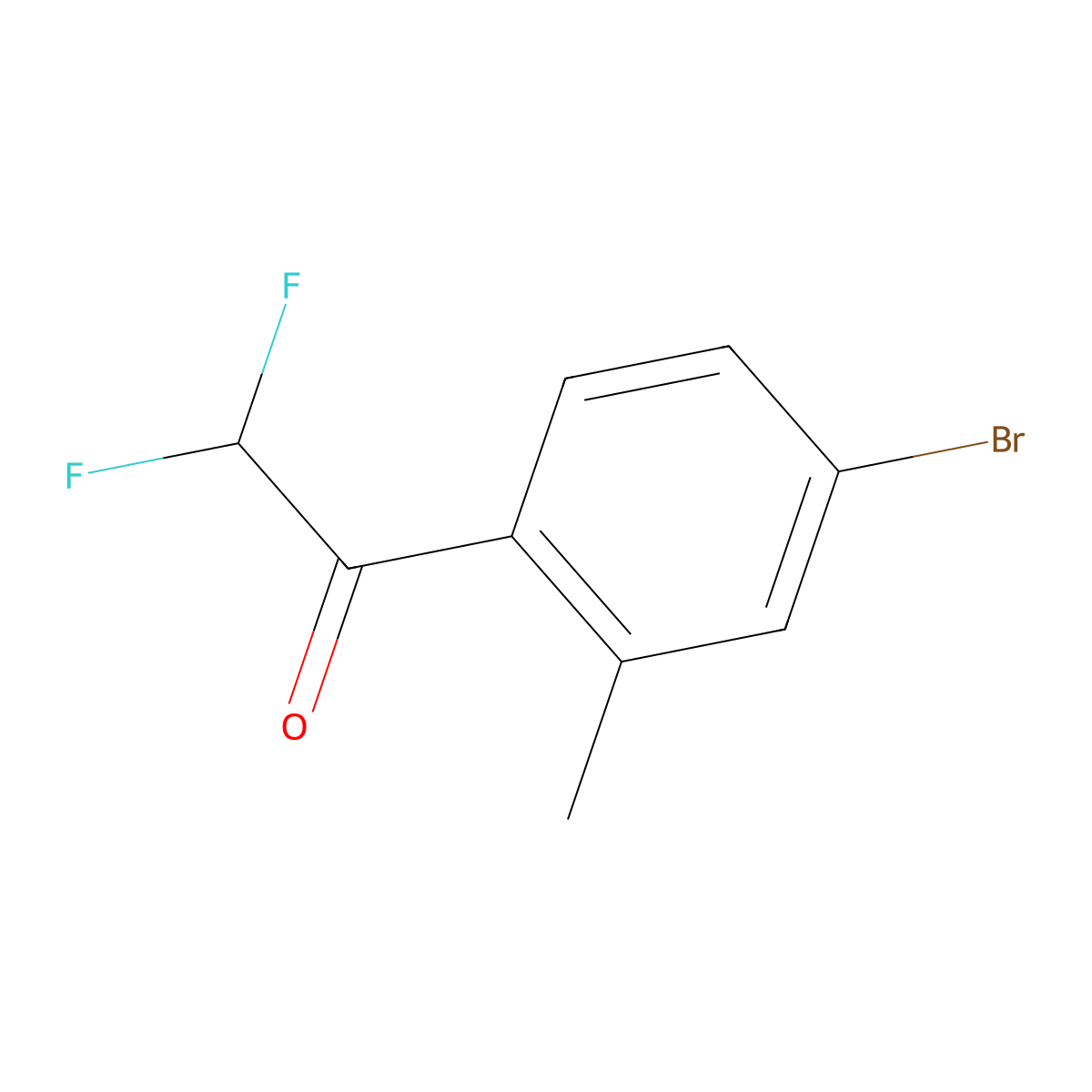 1-(4-Bromo-2-methylphenyl)-2,2-difluoroethan-1-one molecular structure, CAS 1823322-68-4