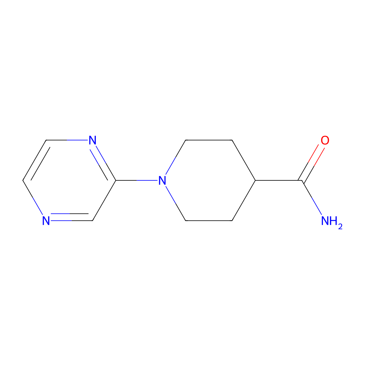 1-Pyrazin-2-ylpiperidine-4-carboxamide molecular structure, CAS 1823322-72-0