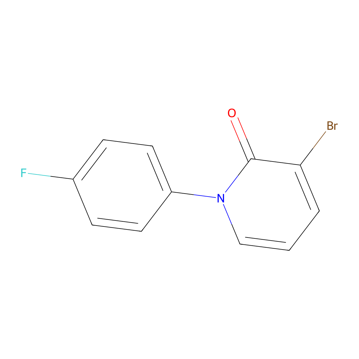 3-Bromo-1-(4-fluorophenyl)pyridin-2(1H)-one molecular structure, CAS 1823322-73-1