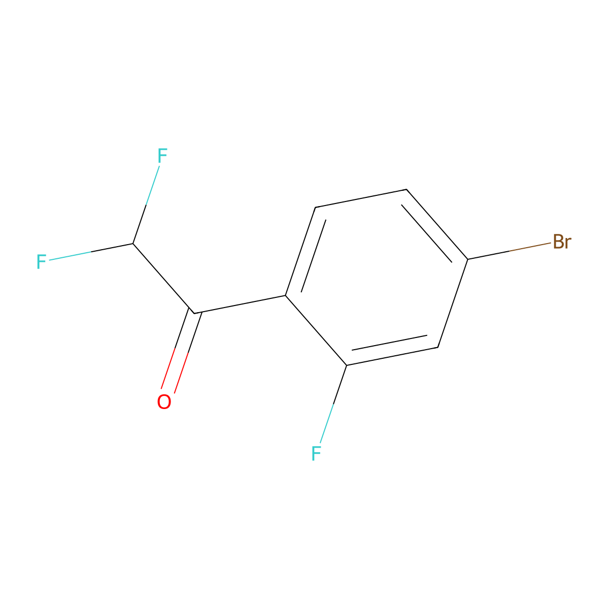 1-(4-Bromo-2-fluorophenyl)-2,2-difluoroethan-1-one molecular structure, CAS 1823322-79-7