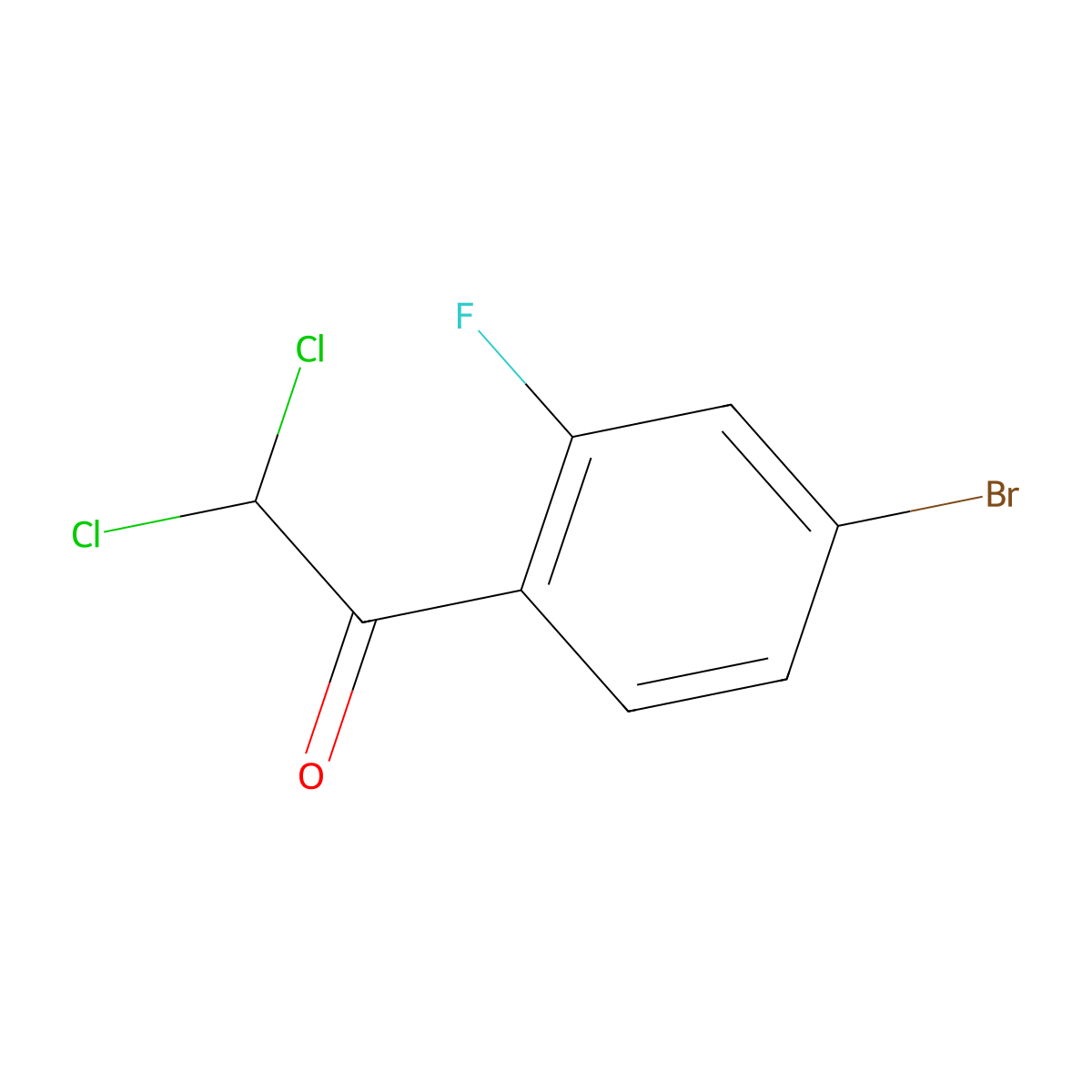 1-(4-Bromo-2-fluorophenyl)-2,2-dichloroethanone molecular structure, CAS 1823322-87-7