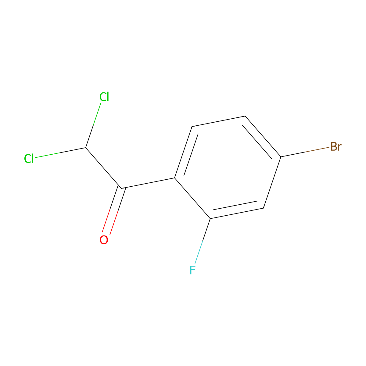 1-(4-Bromo-2-fluorophenyl)-2,2-dichloroethanone molecular structure, CAS 1823322-87-7