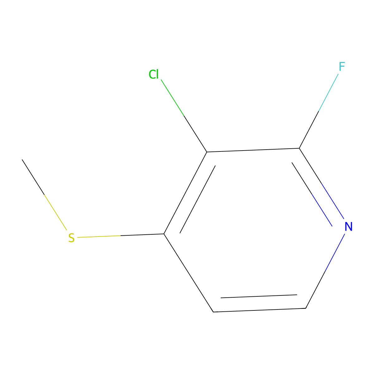 3-Chloro-2-fluoro-4-(methylthio)pyridine molecular structure, CAS 1823323-05-2