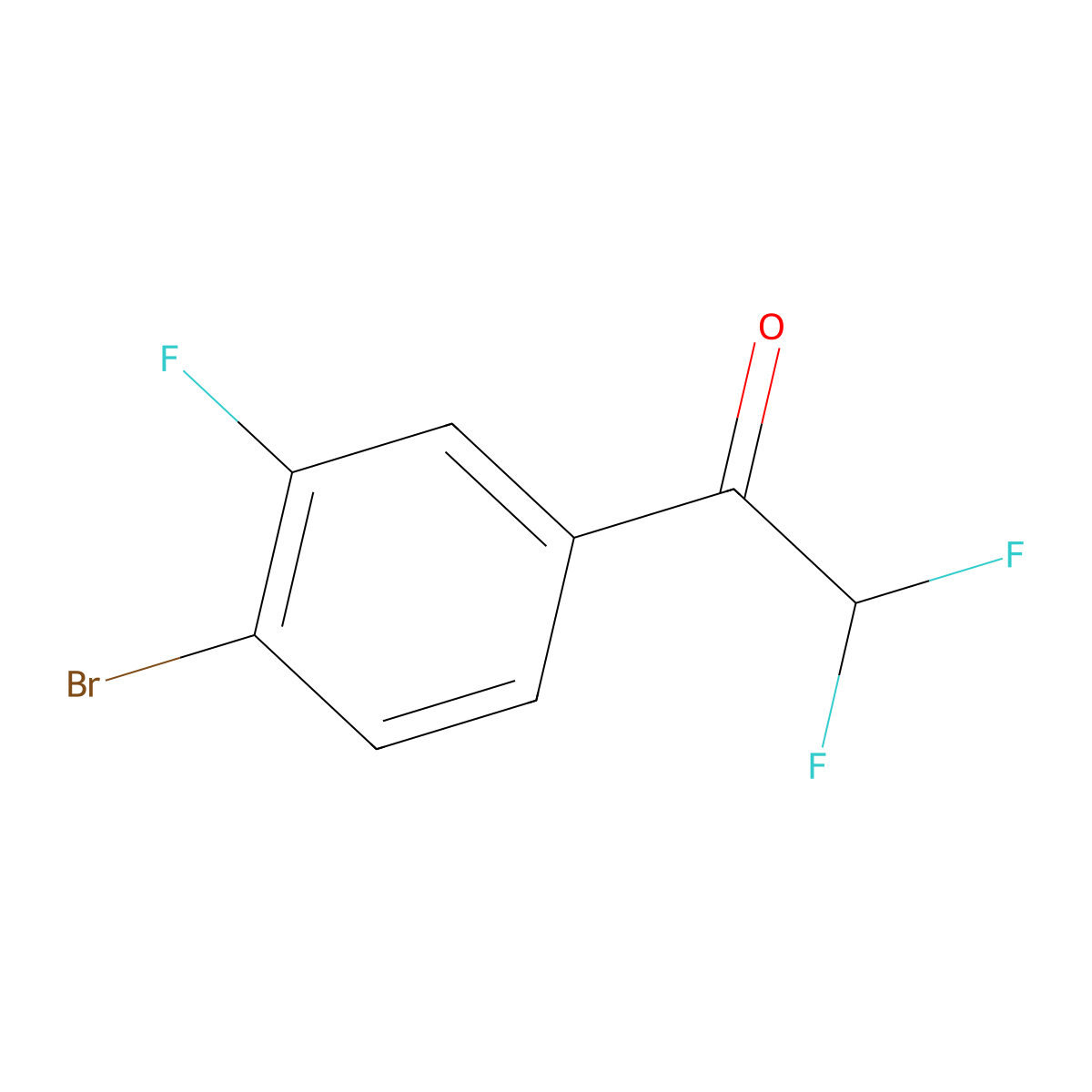 1-(4-Bromo-3-fluorophenyl)-2,2-difluoroethan-1-one molecular structure, CAS 1823323-06-3