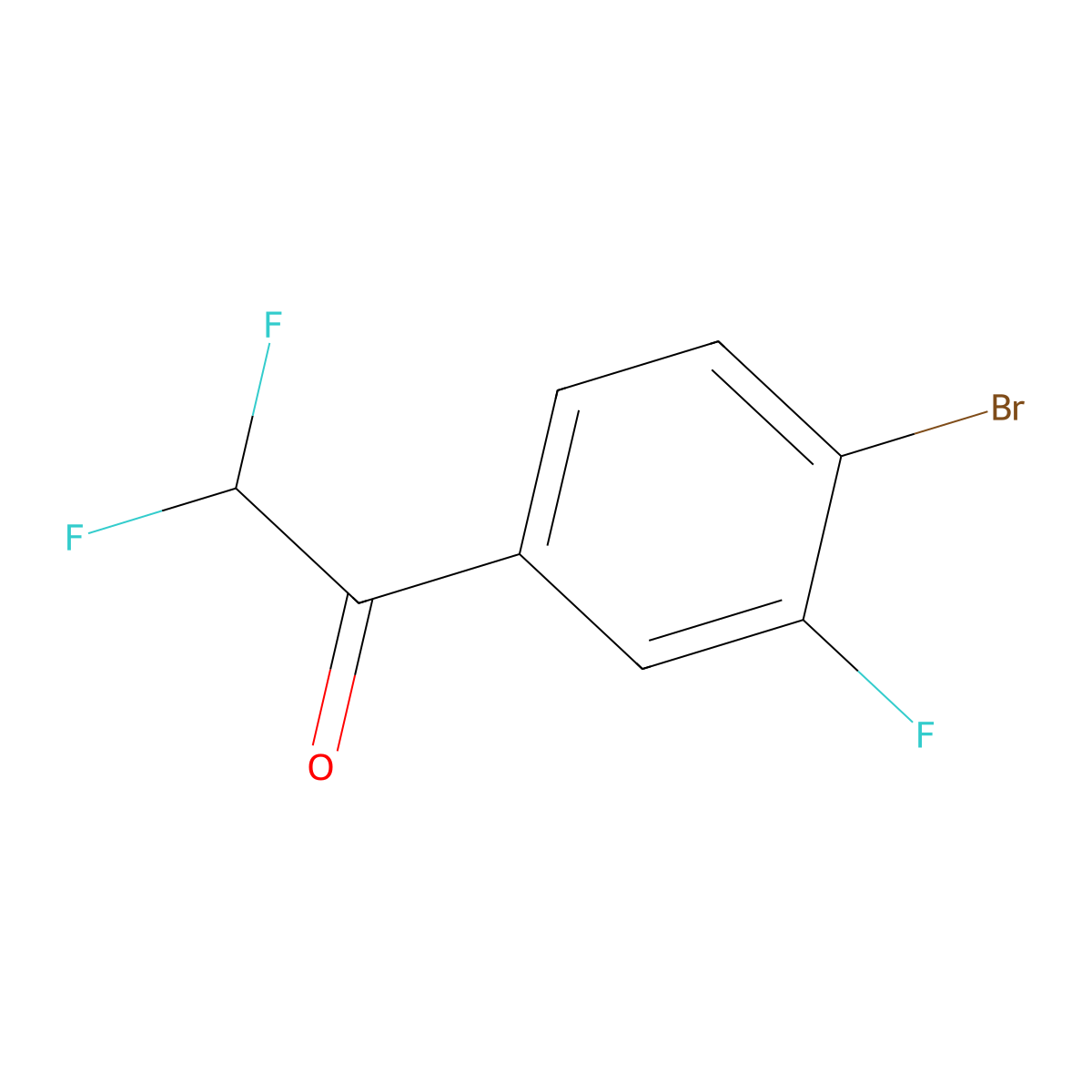 1-(4-Bromo-3-fluorophenyl)-2,2-difluoroethan-1-one molecular structure, CAS 1823323-06-3