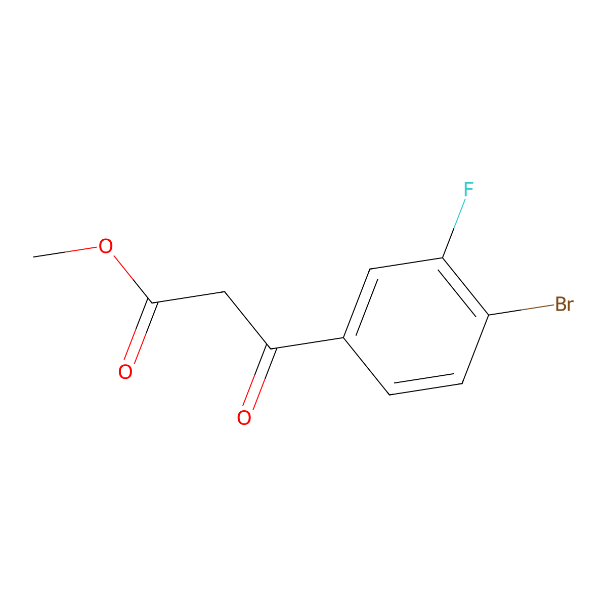 Methyl 3-(4-bromo-3-fluorophenyl)-3-oxopropanoate molecular structure, CAS 1823323-29-0