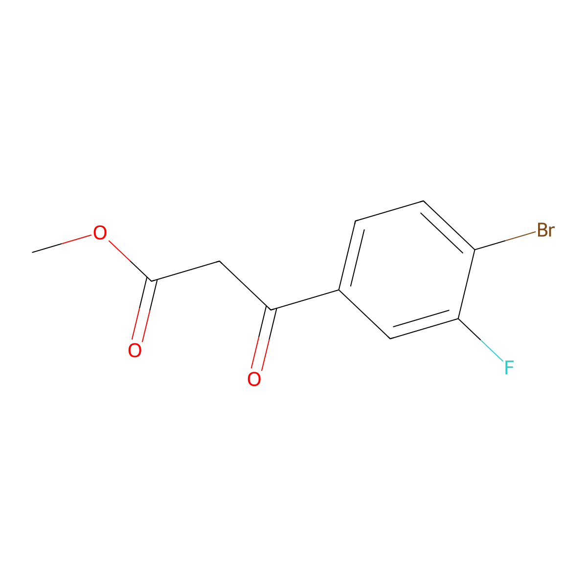 Methyl 3-(4-bromo-3-fluorophenyl)-3-oxopropanoate molecular structure, CAS 1823323-29-0