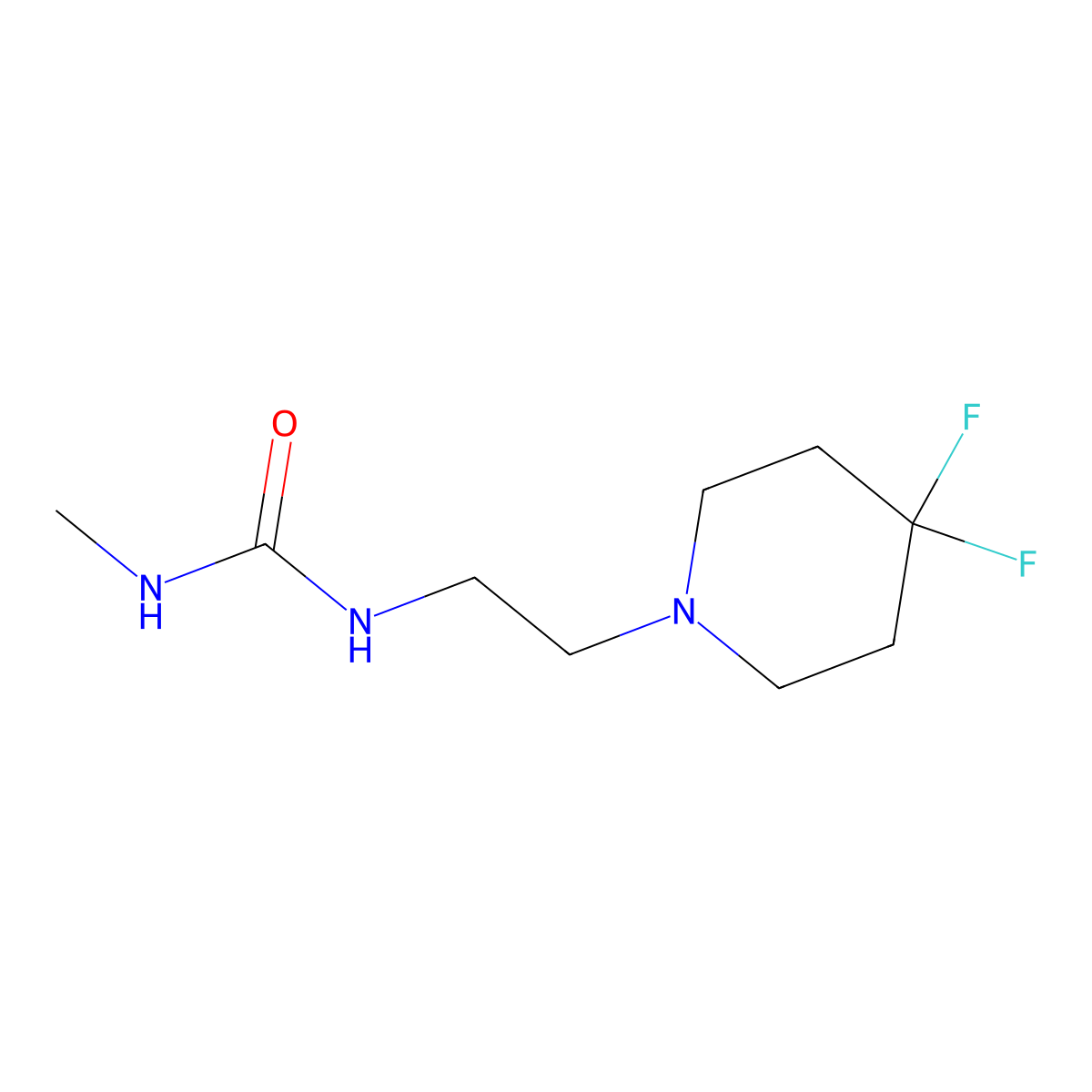 1-[2-(4,4-Difluoropiperidin-1-yl)ethyl]-3-methylurea molecular structure, CAS 1823323-34-7