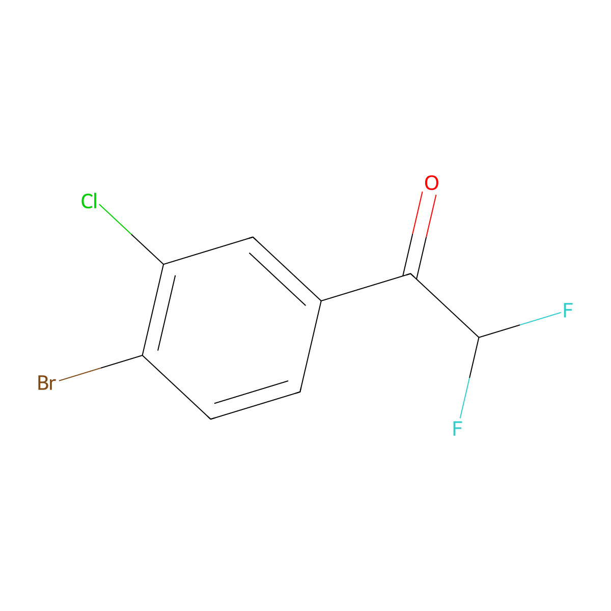 1-(4-Bromo-3-chlorophenyl)-2,2-difluoroethan-1-one molecular structure, CAS 1823323-64-3