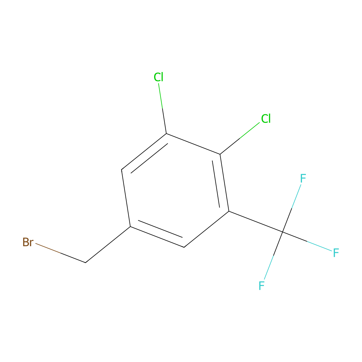 3,4-Dichloro-5-(trifluoromethyl)benzyl bromide molecular structure, CAS 1823323-67-6