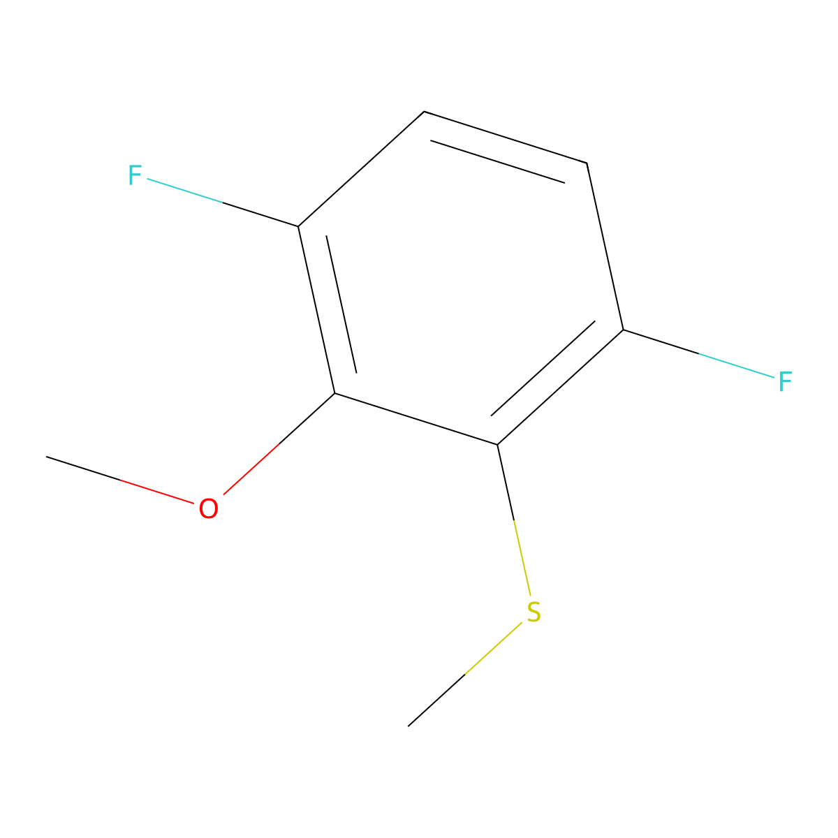 (3,6-Difluoro-2-methoxyphenyl)(methyl)sulfane molecular structure, CAS 1823323-77-8