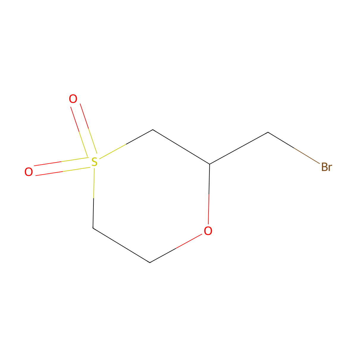 2-(Bromomethyl)-1,4lambda6-oxathiane-4,4-dione molecular structure, CAS 1823323-99-4
