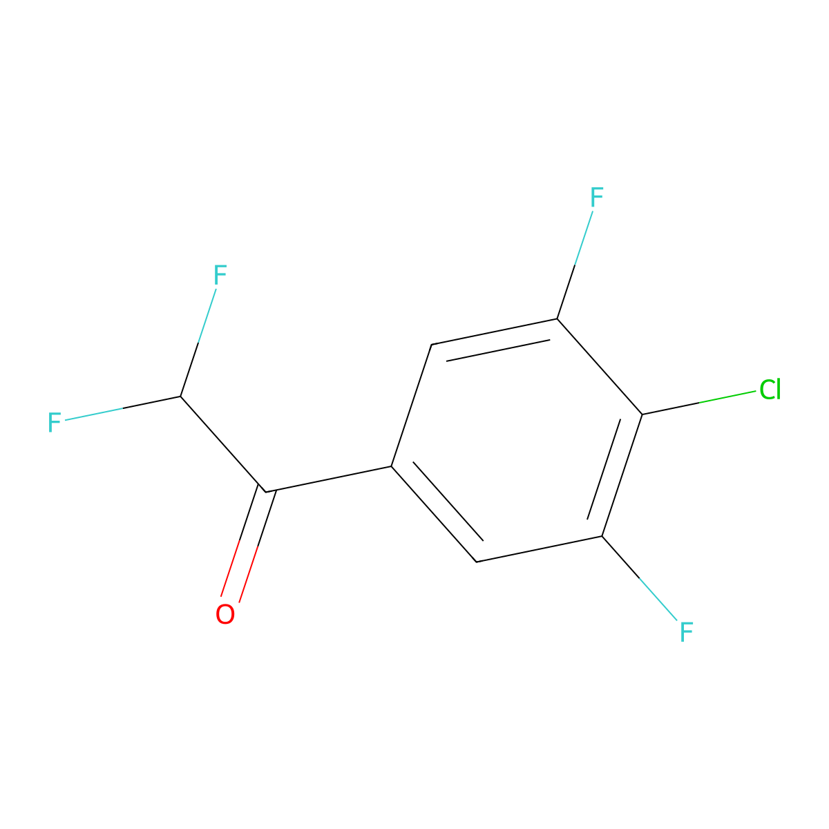 Ethanone, 1-(4-chloro-3,5-difluorophenyl)-2,2-difluoro- molecular structure, CAS 1823324-57-7