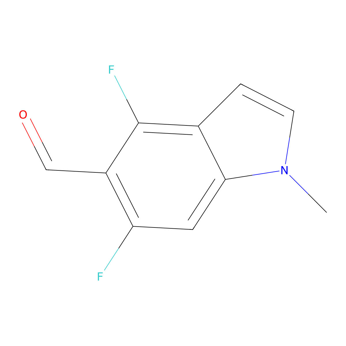 4,6-Difluoro-1-methyl-1H-indole-5-carbaldehyde molecular structure, CAS 1823324-74-8