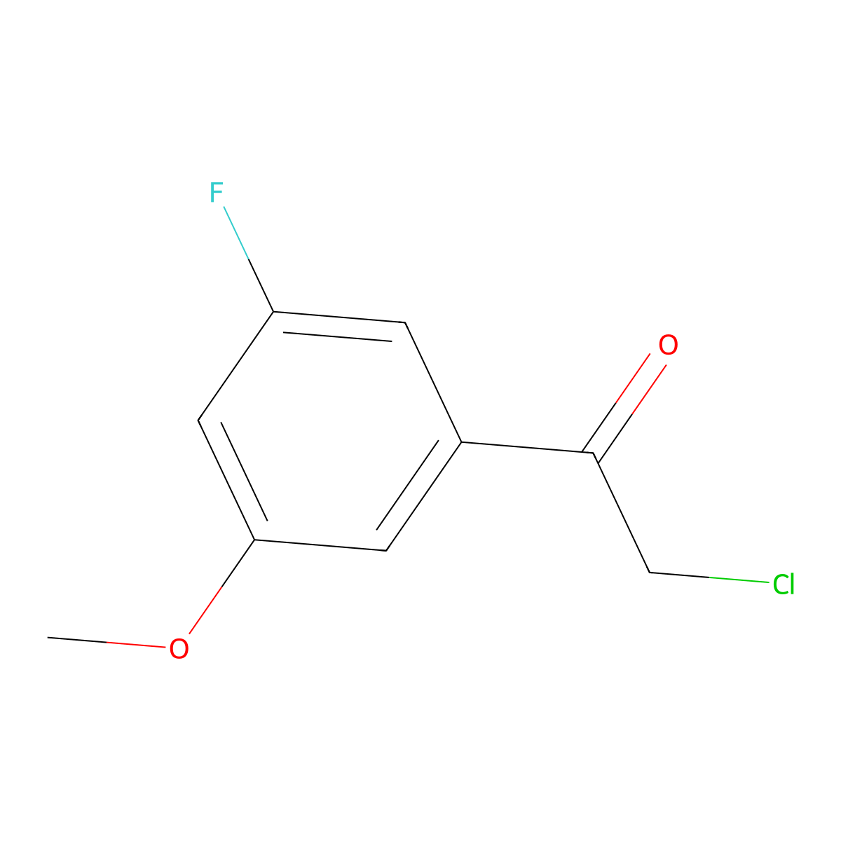 2-Chloro-1-(3-fluoro-5-methoxyphenyl)ethan-1-one molecular structure, CAS 1823324-98-6