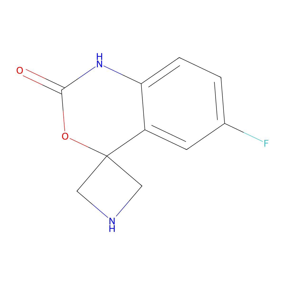 6'-Fluoro-1',2'-dihydrospiro(azetidine-3,4'-(3,1)benzoxazine)-2'-one molecular structure, CAS 1823324-99-7