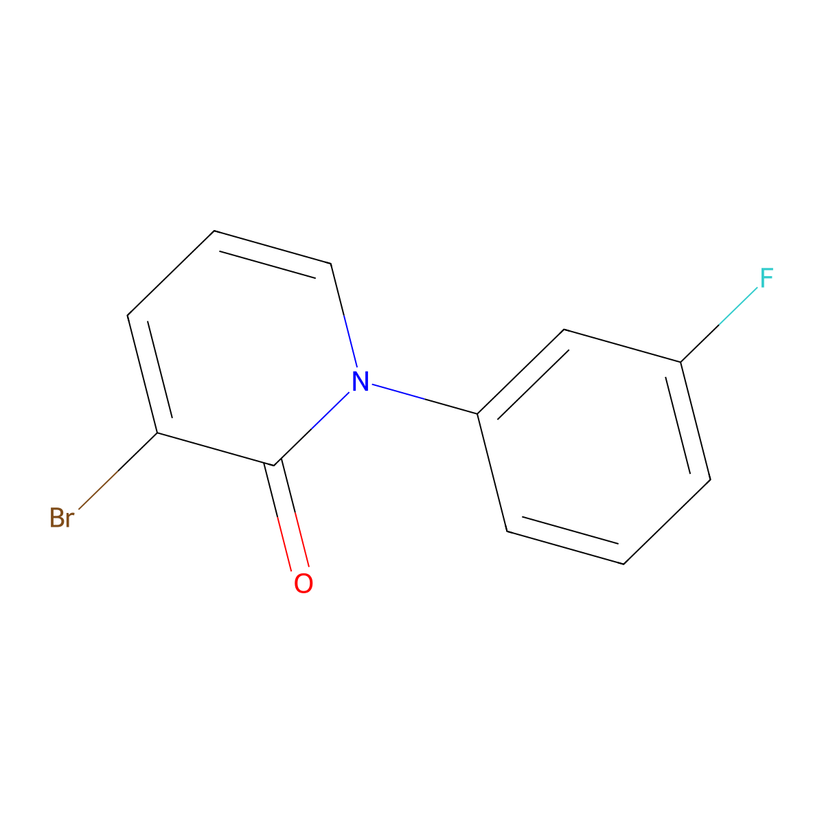 3-Bromo-1-(3-fluorophenyl)pyridin-2(1H)-one molecular structure, CAS 1823325-40-1