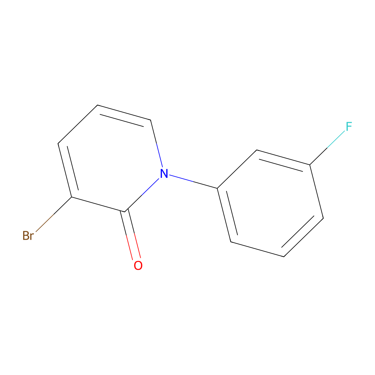 3-Bromo-1-(3-fluorophenyl)pyridin-2(1H)-one molecular structure, CAS 1823325-40-1