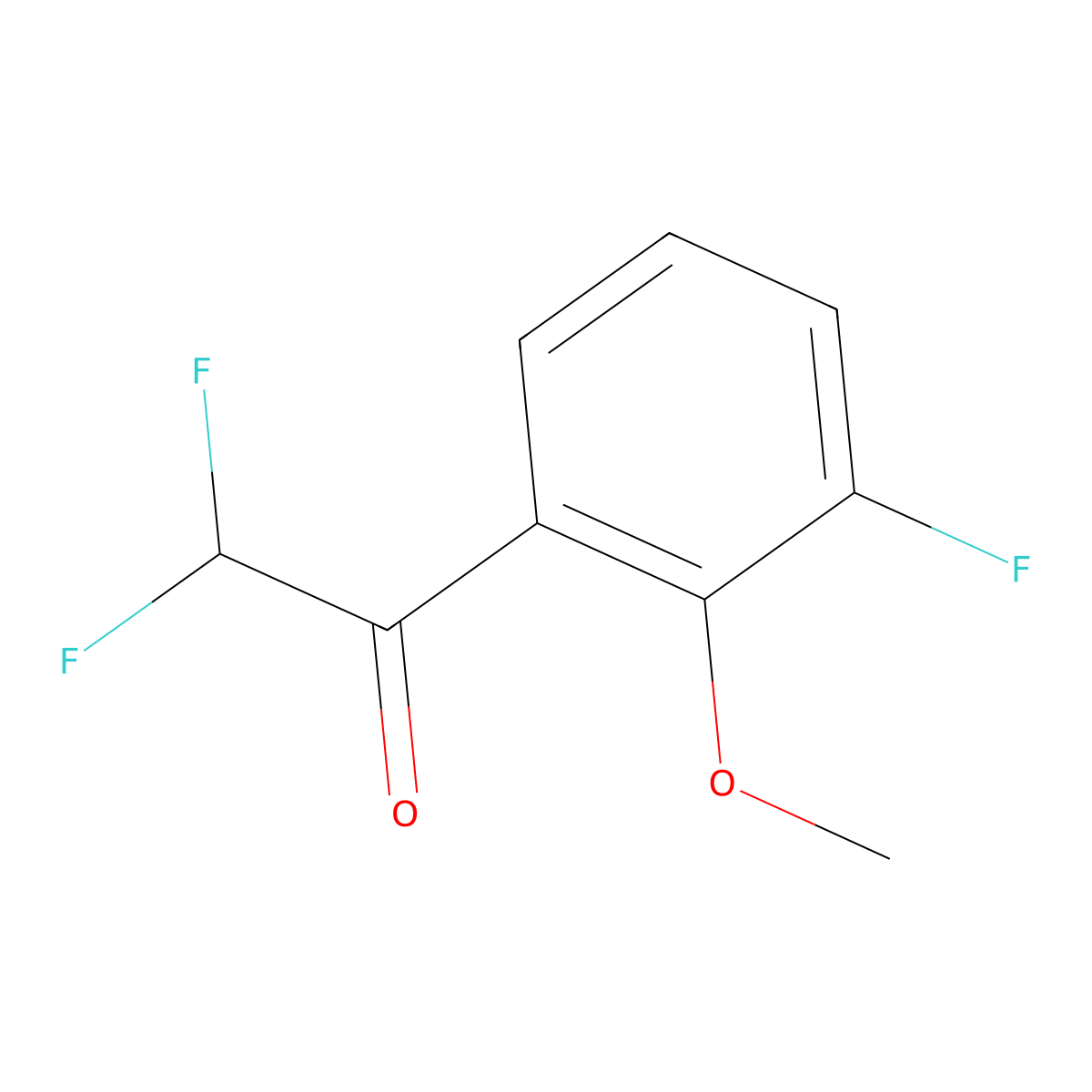 2,2-Difluoro-1-(3-fluoro-2-methoxyphenyl)ethanone molecular structure, CAS 1823325-45-6