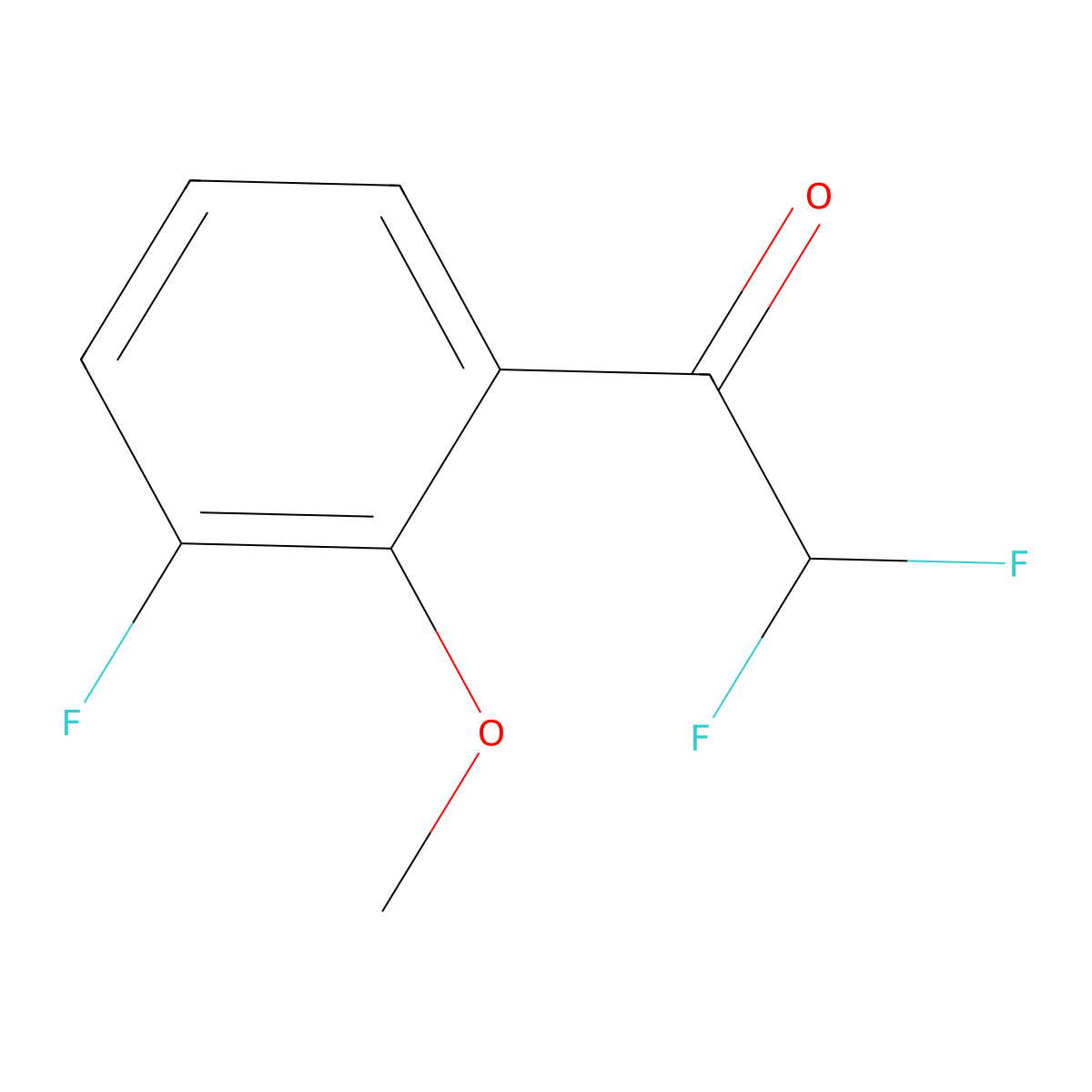2,2-Difluoro-1-(3-fluoro-2-methoxyphenyl)ethanone molecular structure, CAS 1823325-45-6