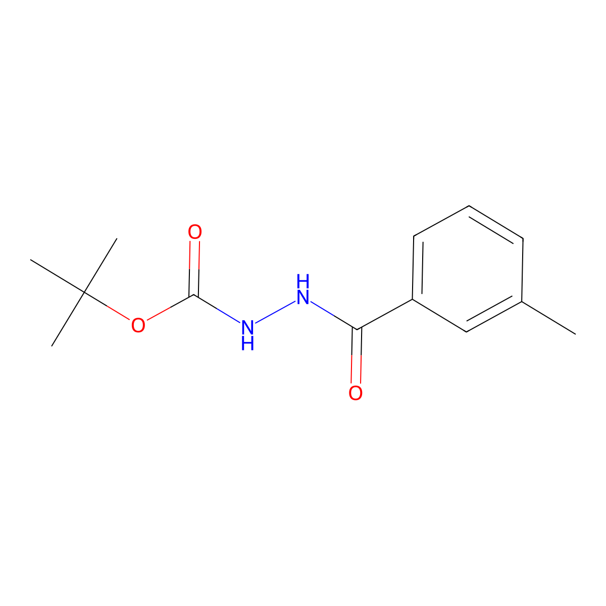 N'-[(tert-butoxy)carbonyl]-3-methylbenzohydrazide molecular structure, CAS 1823325-58-1