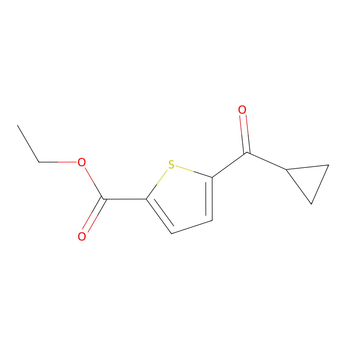 Ethyl 5-(cyclopropylcarbonyl)-2-thiophenecarboxylate molecular structure, CAS 1823326-10-8