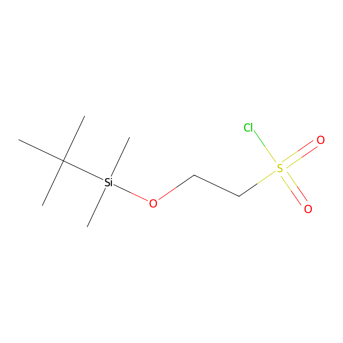 2-[[(1,1-Dimethylethyl)dimethylsilyl]oxy]ethanesulfonyl chloride molecular structure, CAS 1823327-19-0
