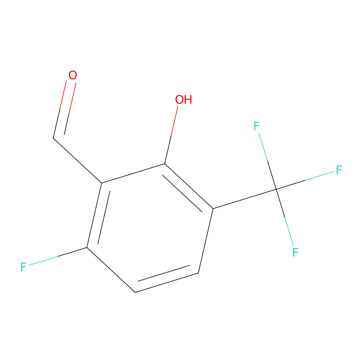 6-Fluoro-2-hydroxy-3-(trifluoromethyl)benzaldehyde molecular structure, CAS 1823327-56-5