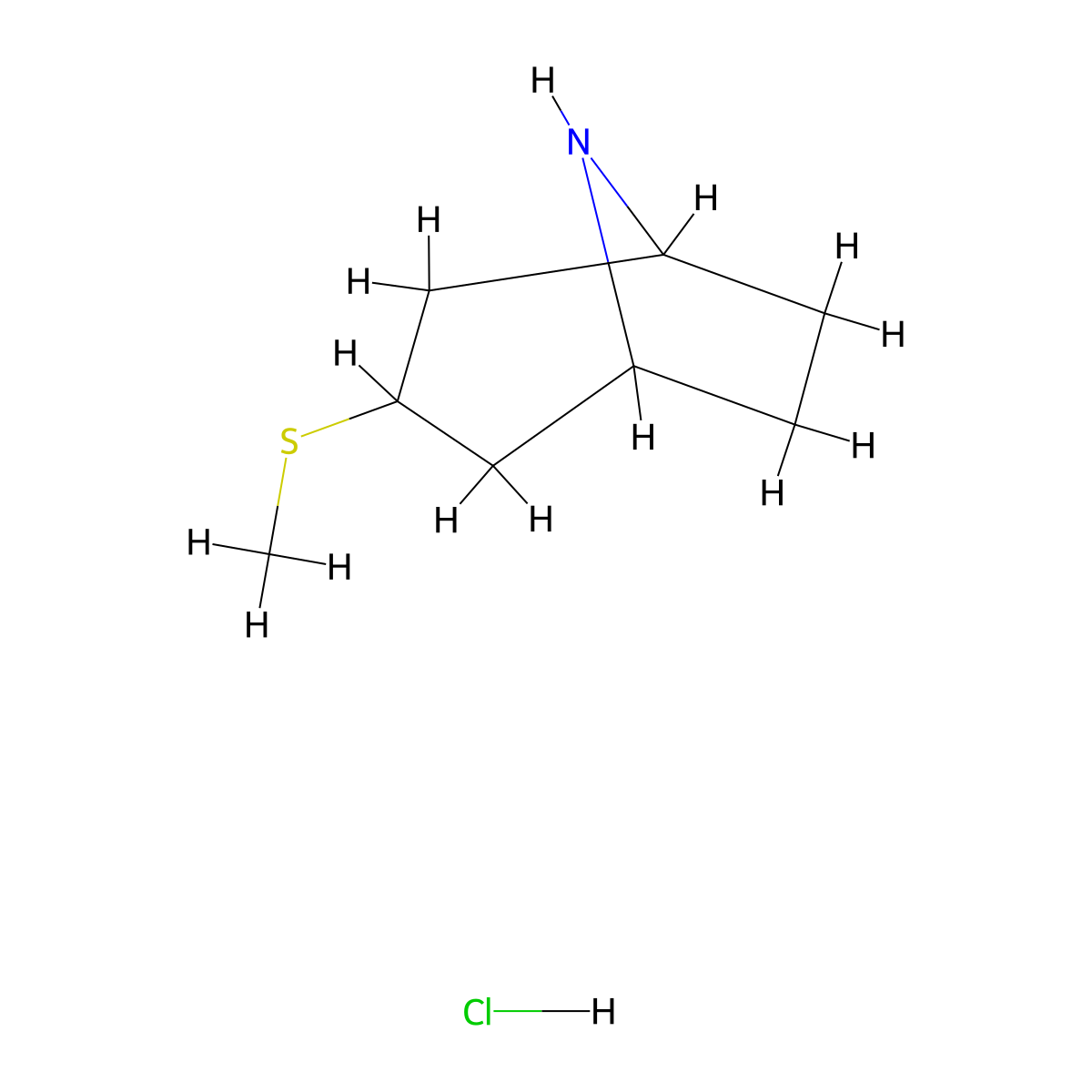 3-(Methylthio)-8-azabicyclo[3.2.1]octane hydrochloride molecular structure, CAS 1823328-12-6