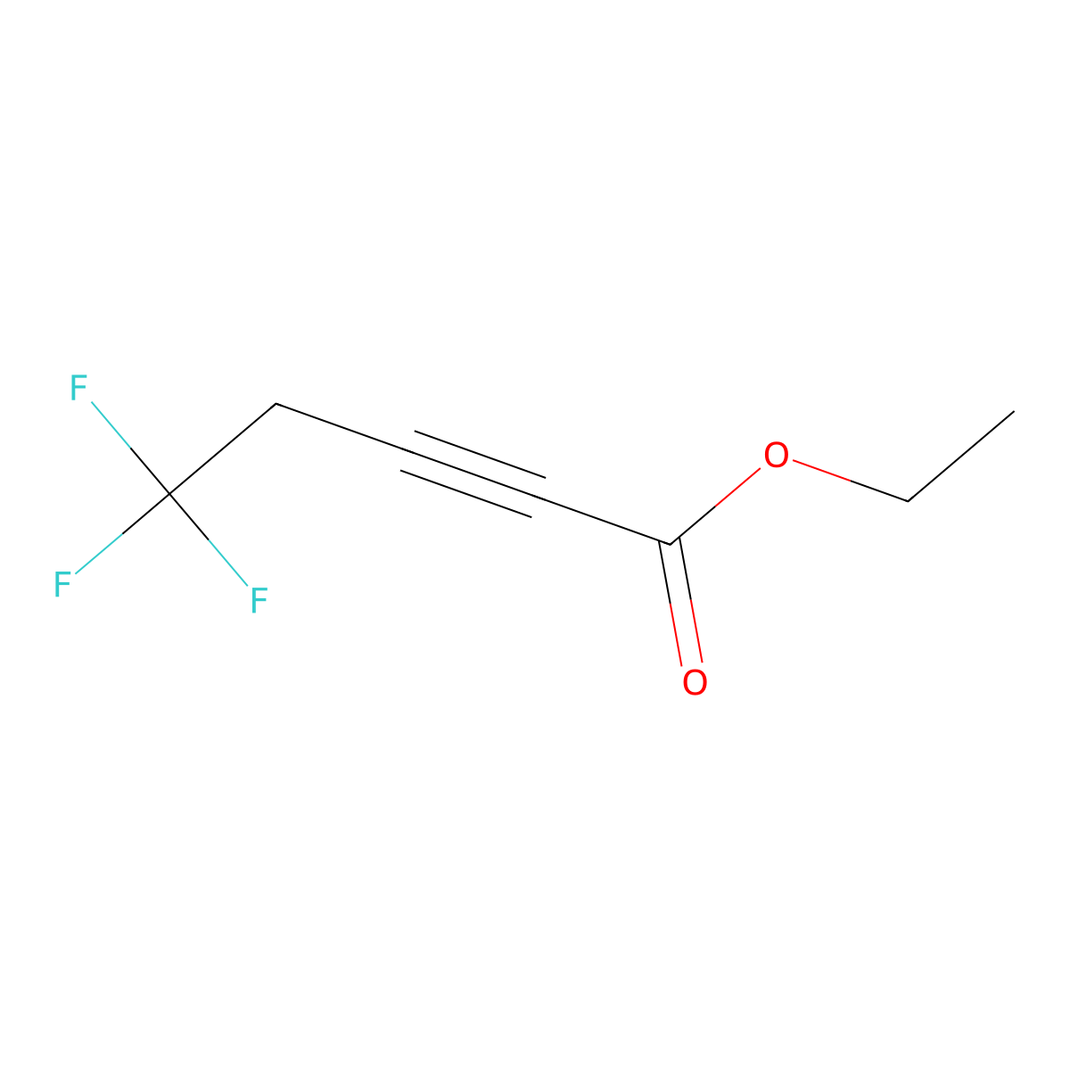 Ethyl 5,5,5-trifluoropent-2-ynoate molecular structure, CAS 1823328-28-4