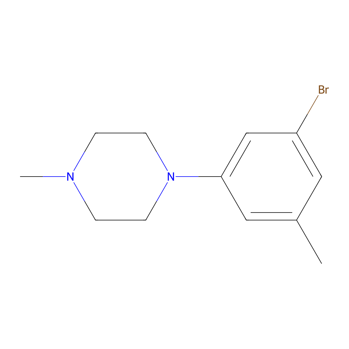 1-(3-Bromo-5-methylphenyl)-4-methylpiperazine molecular structure, CAS 1823329-29-8
