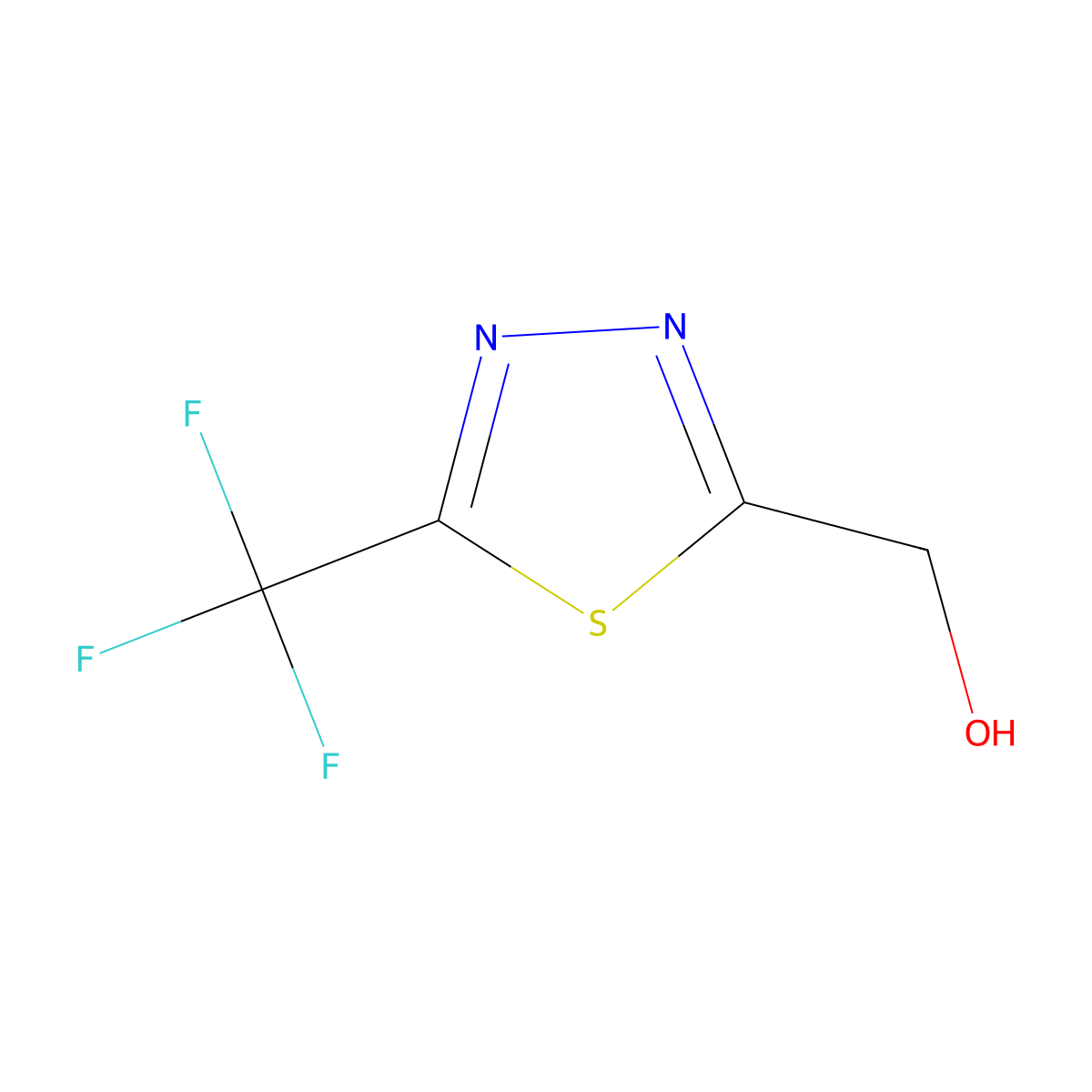 [5-(Trifluoromethyl)-1,3,4-thiadiazol-2-YL]methanol molecular structure, CAS 1823329-50-5