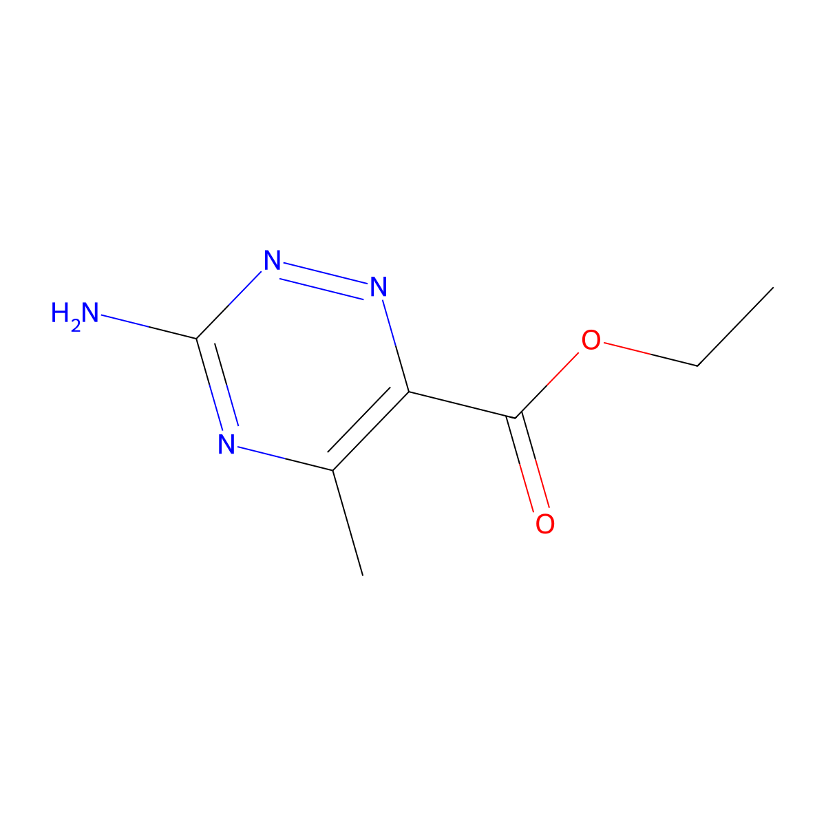 Ethyl 3-amino-5-methyl-1,2,4-triazine-6-carboxylate molecular structure, CAS 1823330-09-1
