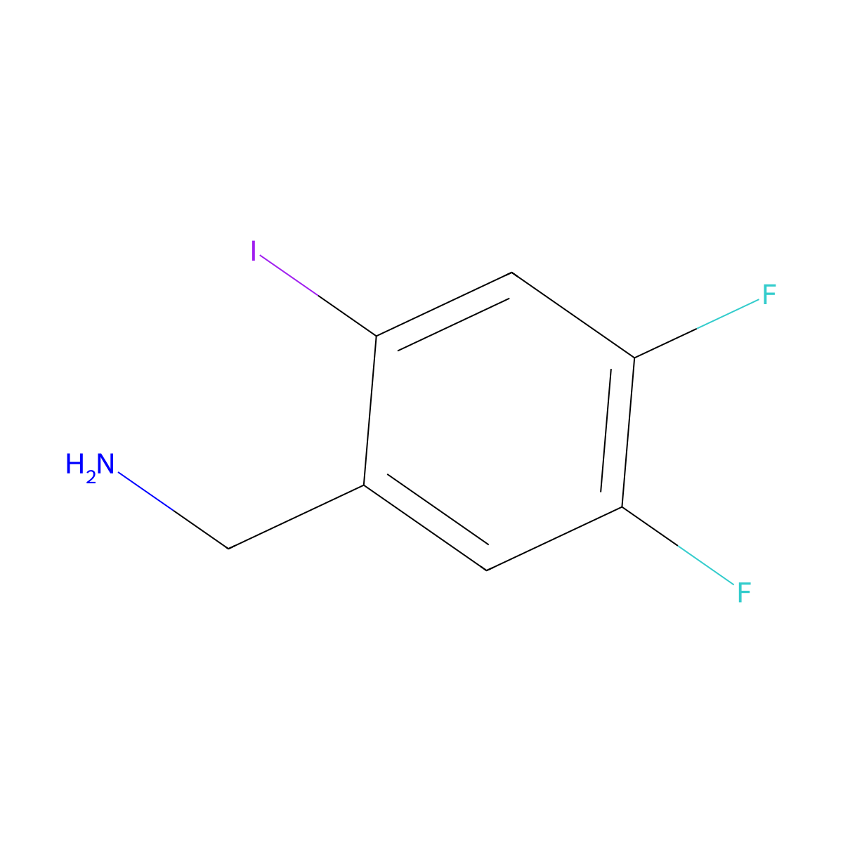 (4,5-Difluoro-2-iodophenyl)methanamine molecular structure, CAS 1823330-17-1