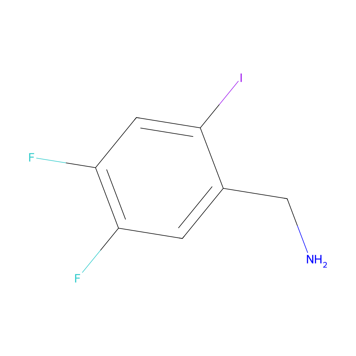 (4,5-Difluoro-2-iodophenyl)methanamine molecular structure, CAS 1823330-17-1
