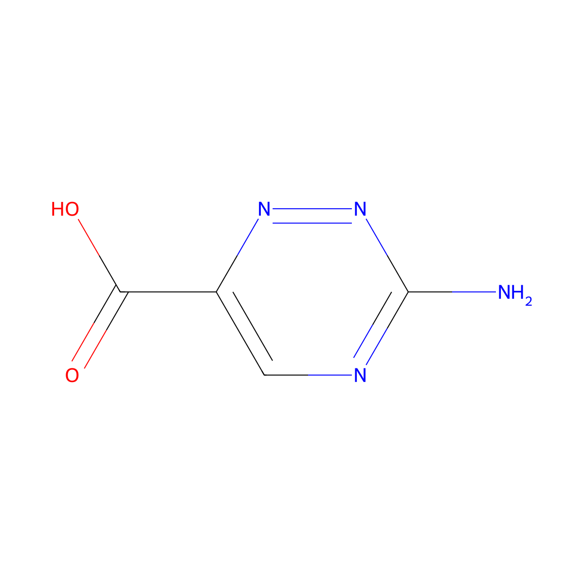 3-Amino-1,2,4-triazine-6-carboxylic acid molecular structure, CAS 1823330-21-7