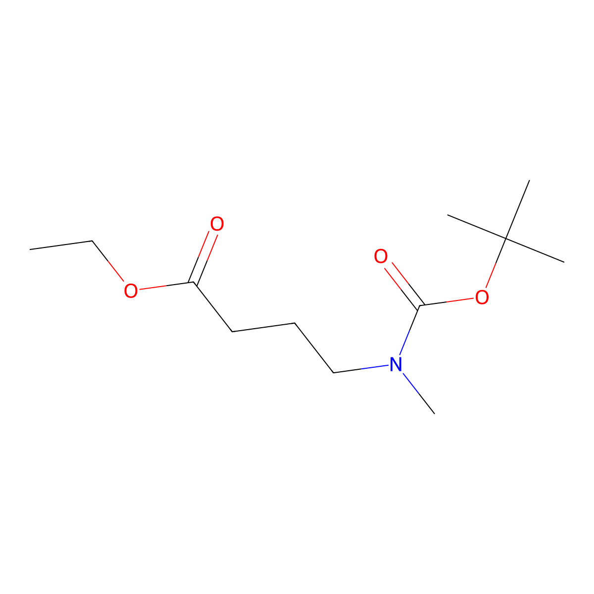 Ethyl 4-(tert-butoxycarbonyl(methyl)amino)butanoate molecular structure, CAS 1823330-46-6