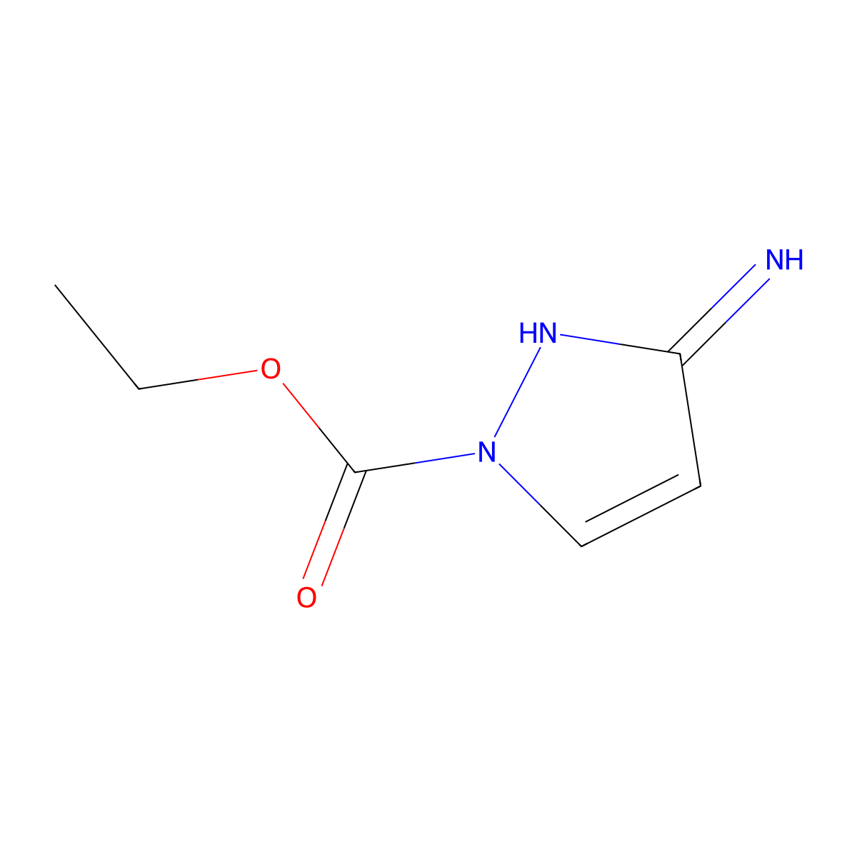 Ethyl 3-amino-1H-pyrazole-1-carboxylate molecular structure, CAS 1823330-71-7