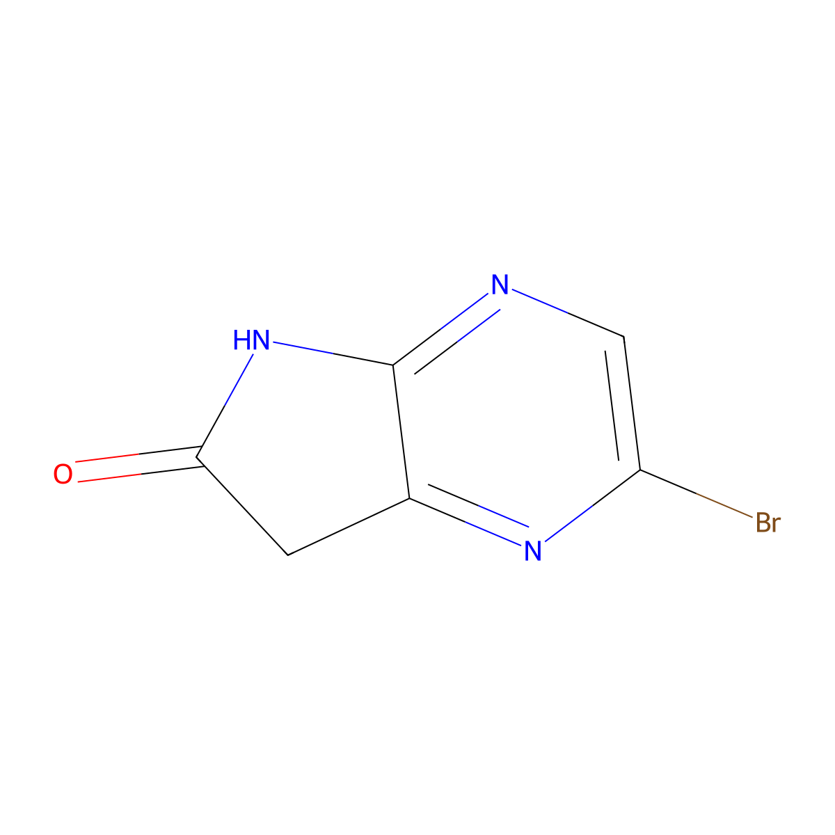 2-bromo-5H,6H,7H-pyrrolo[2,3-b]pyrazin-6-one molecular structure, CAS 1823331-15-2