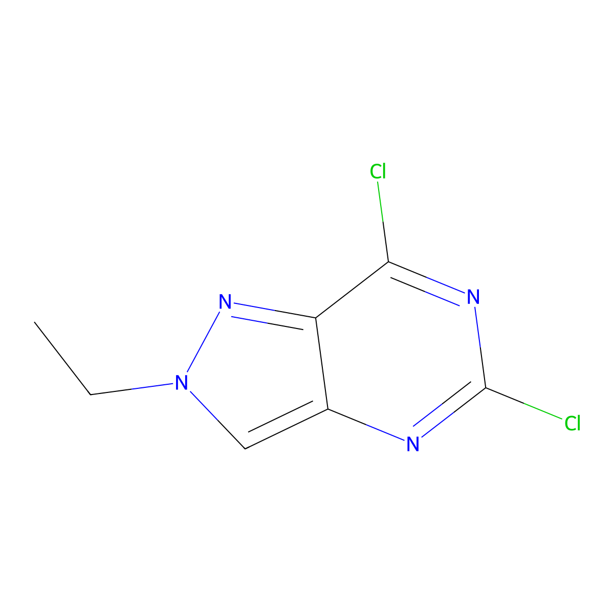 5,7-dichloro-2-ethyl-2H-pyrazolo[4,3-d]pyrimidine molecular structure, CAS 1823331-38-9