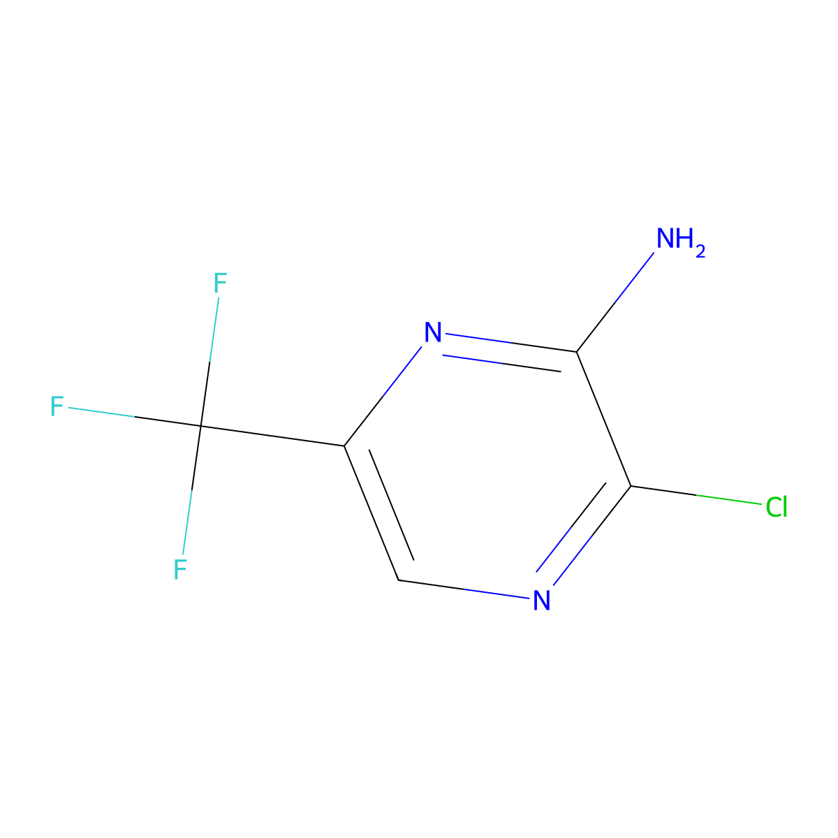 3-Chloro-6-(trifluoromethyl)pyrazin-2-amine molecular structure, CAS 1823332-84-8