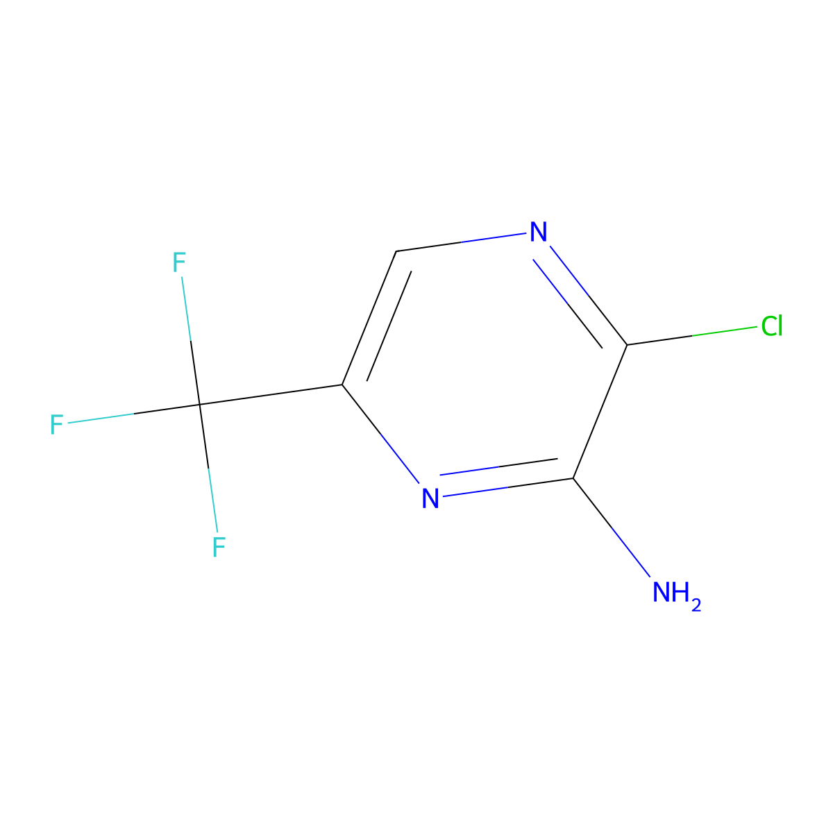 3-Chloro-6-(trifluoromethyl)pyrazin-2-amine molecular structure, CAS 1823332-84-8
