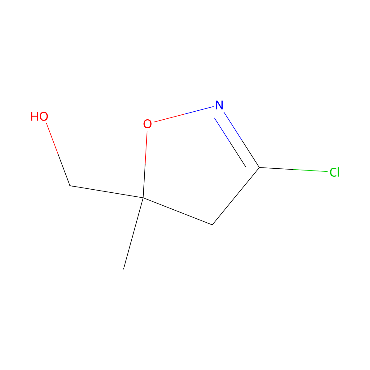 (3-Chloro-5-methyl-4,5-dihydroisoxazol-5-yl)methanol molecular structure, CAS 1823332-89-3