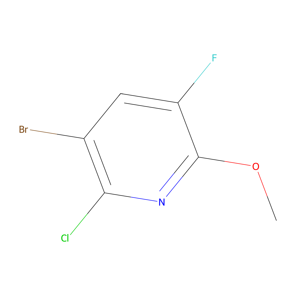 3-Bromo-2-chloro-5-fluoro-6-methoxypyridine molecular structure, CAS 1823333-32-9