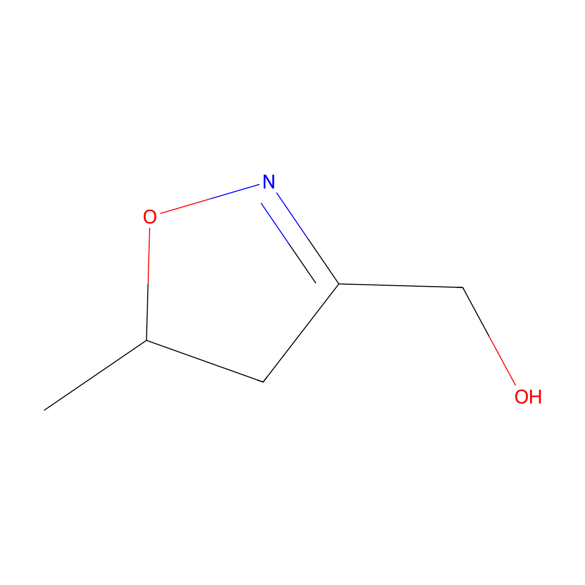 (5-Methyl-4,5-dihydro-1,2-oxazol-3-yl)methanol molecular structure, CAS 1823333-53-4