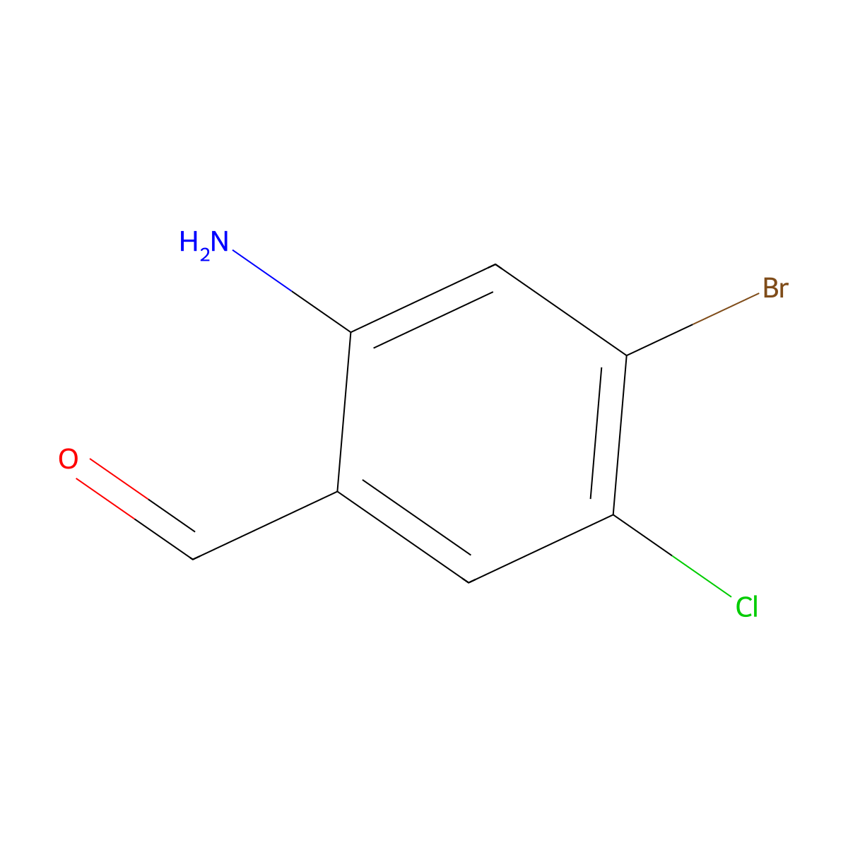 2-Amino-4-bromo-5-chlorobenzaldehyde molecular structure, CAS 1823335-48-3