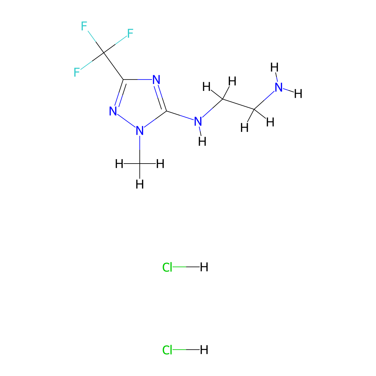 N-[1-methyl-3-(trifluoromethyl)-1H-1,2,4-triazol-5-yl]ethane-1,2-diamine dihydrochloride molecular structure, CAS 1823336-14-6