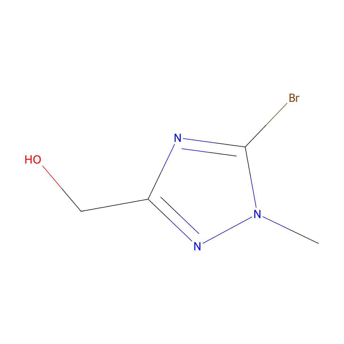 (5-Bromo-1-methyl-1H-1,2,4-triazol-3-yl)methanol molecular structure, CAS 1823337-52-5