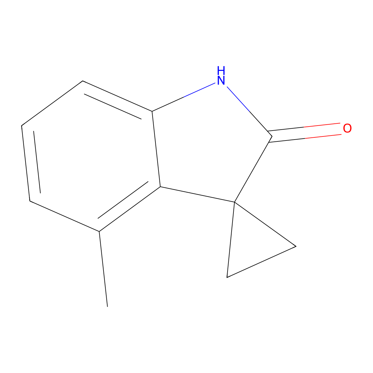 4'-Methylspiro[cyclopropane-1,3'-indolin]-2'-one molecular structure, CAS 1823338-03-9